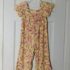 Floral Yellow and Pink Jumpsuit